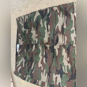 F21 camo denim skirt